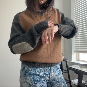 DSQUARED2  V-Neck Sweater in Gray and Brown